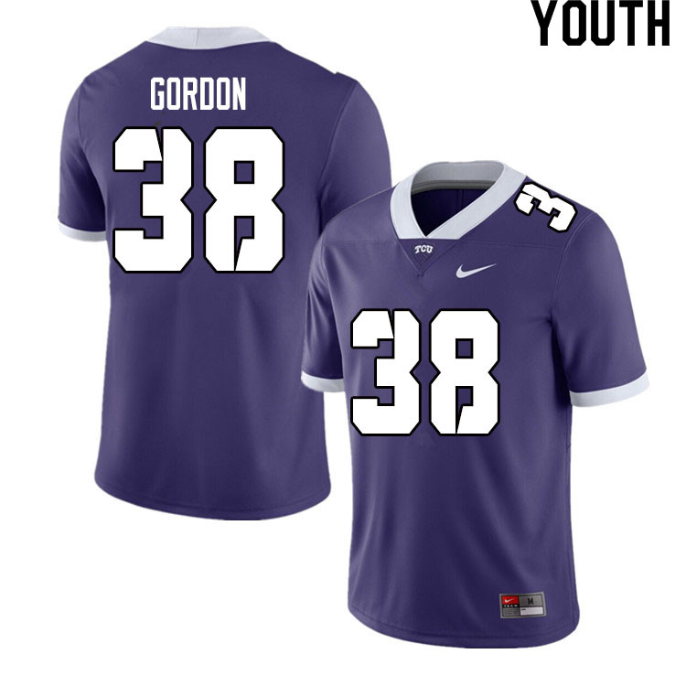 Youth #38 Dawson Gordon TCU Horned Frogs College Football Jerseys Sale-Purple - Click Image to Close